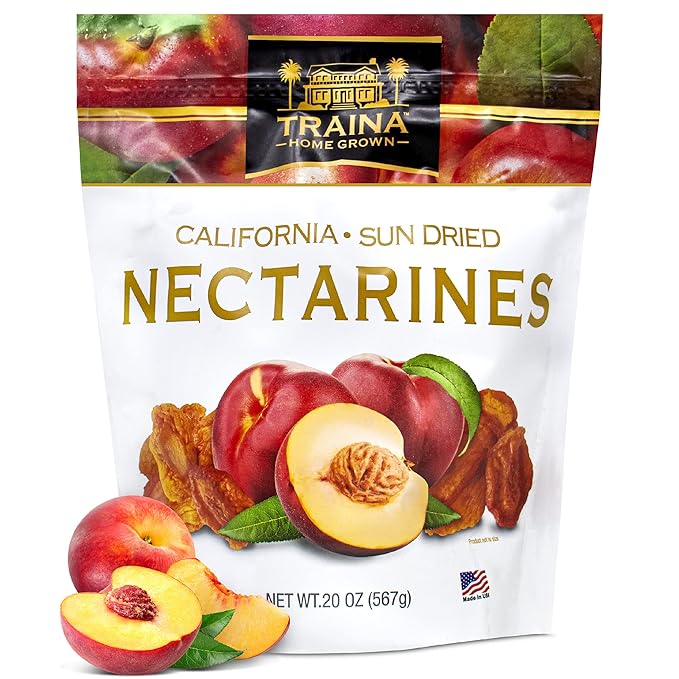 Traina Home Grown California Sun Dried Nectarines - Healthy & Non-GMO, Sweet Flavor, Sun Dried