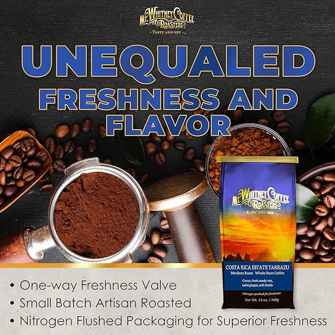 Mt. Whitney Costa Rica Estate Tarrazu Low Acid Coffee (Whole Bean, 12 Oz)