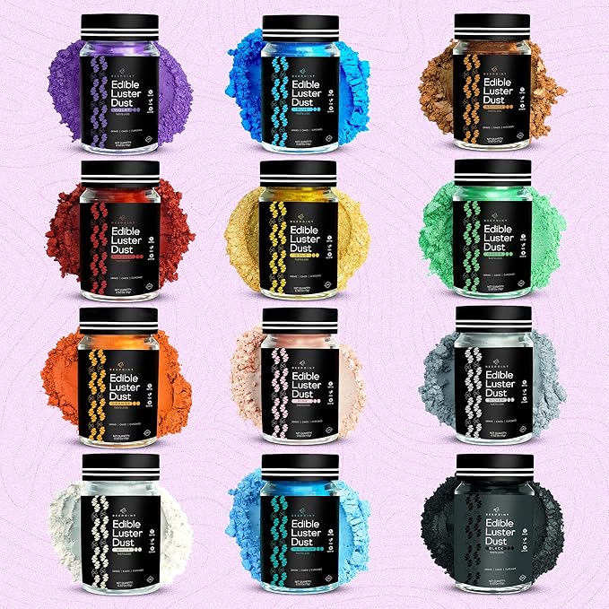 BeePoint Violet Edible Luster Dust 15g - Food Grade, Vibrant Color Shimmer Powdered Dust for