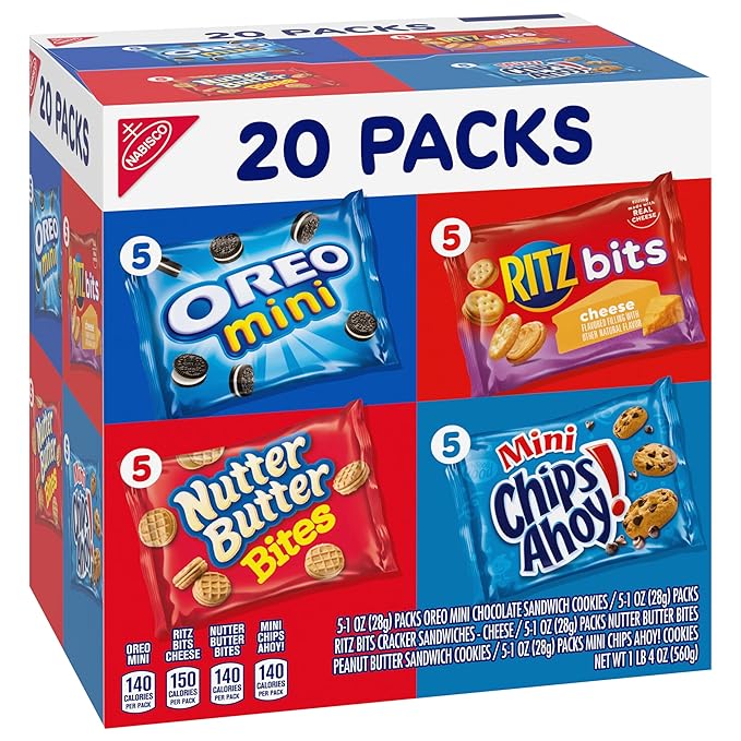 Nabisco Classic Mix Variety Pack, OREO Mini, CHIPS AHOY! Mini, Nutter Butter Bites, RITZ Bits