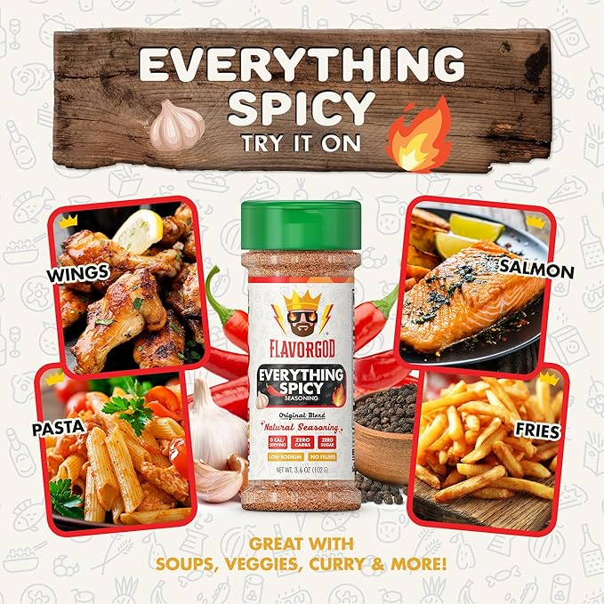 Everything Spicy Seasoning Mix by Flavor God - Premium All Natural & Healthy Spice Blend for Steak