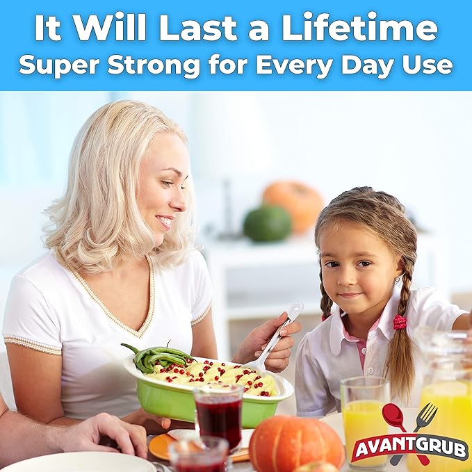 Super Strong, Ergonomic 11 in Serving Spoon 1 Pk. Big, Solid Stainless Steel Spoons for Cooking