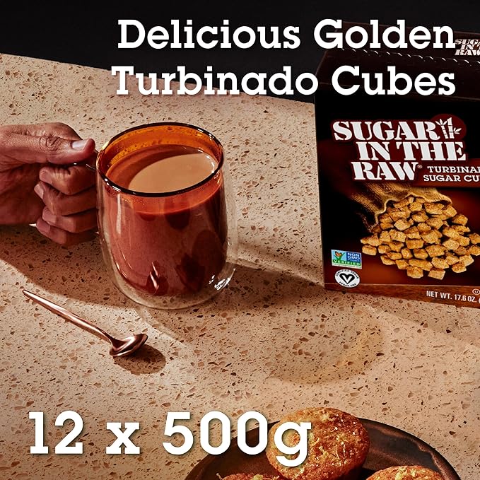 Sugar In The Raw Granulated Turbinado Cane Sugar Cubes, No Added Flavors or erythritol, Pure