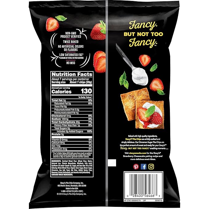 Stacy's Cinnamon Sugar Flavored Pita Chips, 7.33 Ounce