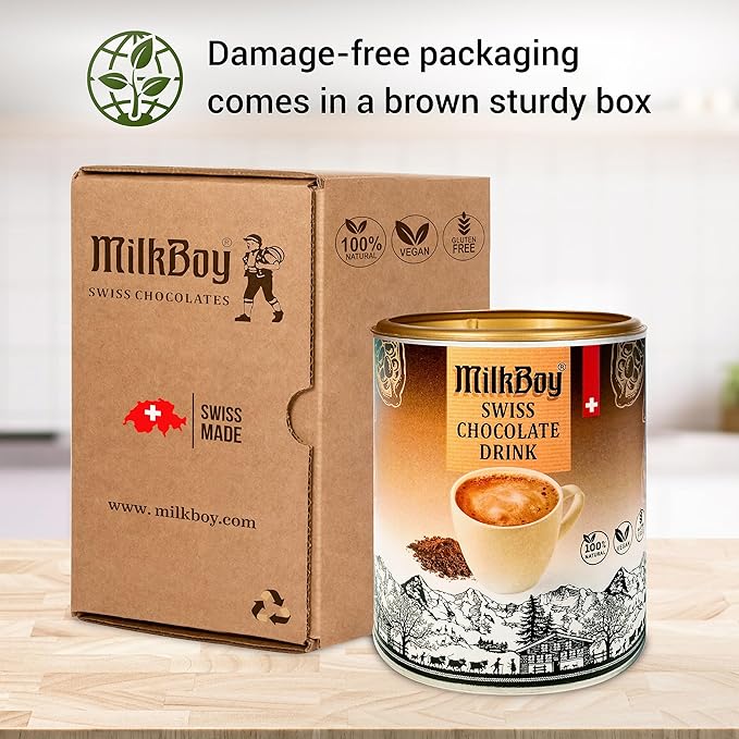 MilkBoy Gluten Free Hot Chocolate Mix for Cold or Hot Cocoa - Kosher, Vegan, Gourmet Swiss
