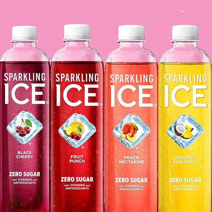 Sparkling Ice Pink Variety Pack, Flavored Sparkling Water, Zero Sugar, and Vitamins and