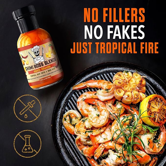 Chimi Boss Mango Habanero Sauce – Sweet-Heat Flavor Explosion for Tacos, Chicken, Pizza & More – 8