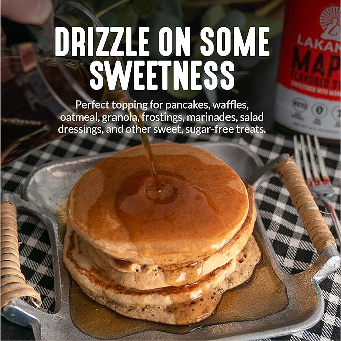 Lakanto Sugar Free Maple Syrup - Monk Fruit Sweetener, Keto Diet Friendly, Vegan, 1g Net Carbs