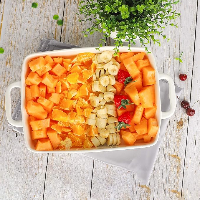 Baking Pan Rectangular, Oven Dish Baking Tray, Heavy Duty Ceramic Pans for Cake, Lasagna, Banquet