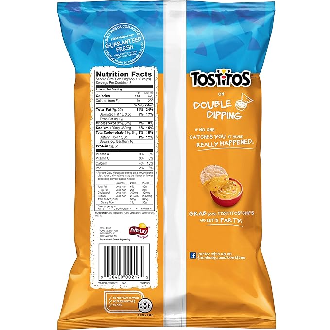 Tostitos, Crispy Rounds Tortilla Chips, 3 Ounce (Pack of 28)