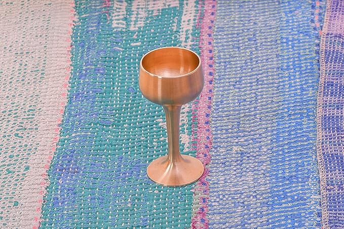 DeKulture Handmade Bronze Kansa Ayurveda Glasses Sake Cup Tumbler for Barware, 1.5 x 4.0 (DH)