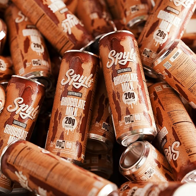 High Protein Chocolate Milk with 60mg Caffeine & 20g Protein - 90 Calories, Ready to Drink, Sugar