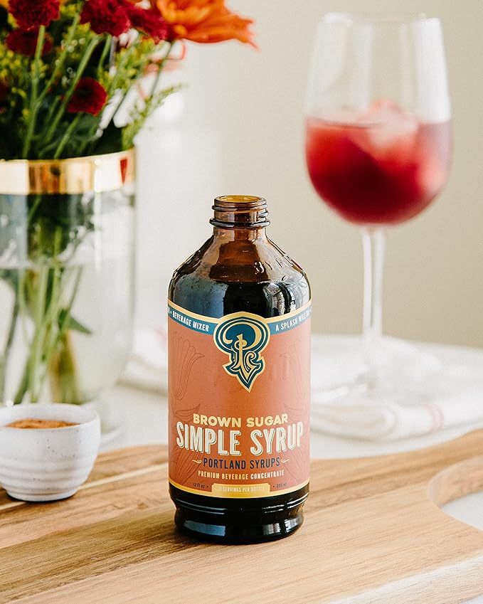 Portland Syrups Brown Sugar Simple Syrup - Drink Mix for Crafting Cocktails, Sugar Syrup for