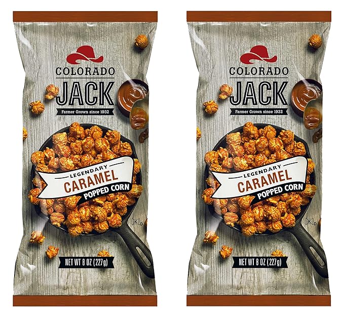 Gourmet Flavored Popcorn - Colorado Jack Popped Corn in 5 Legendary Flavors (Legendary Caramel