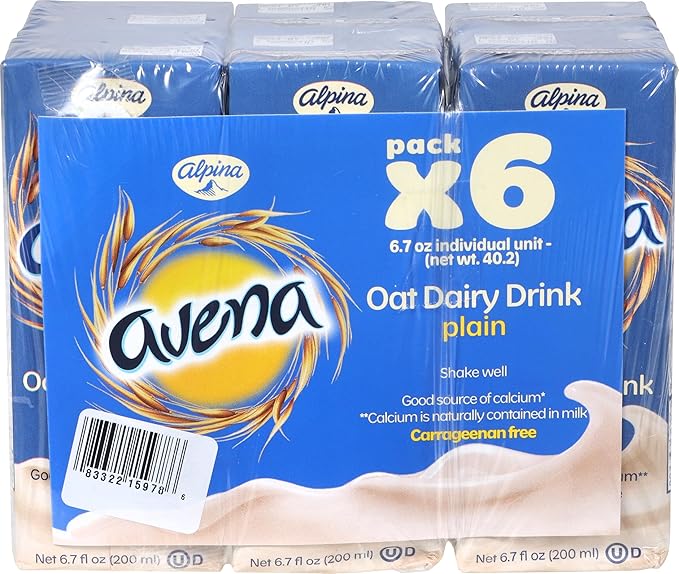 Avena Alpina Plain Oat Dairy Drink, 6.7 Ounce (Pack of 6)