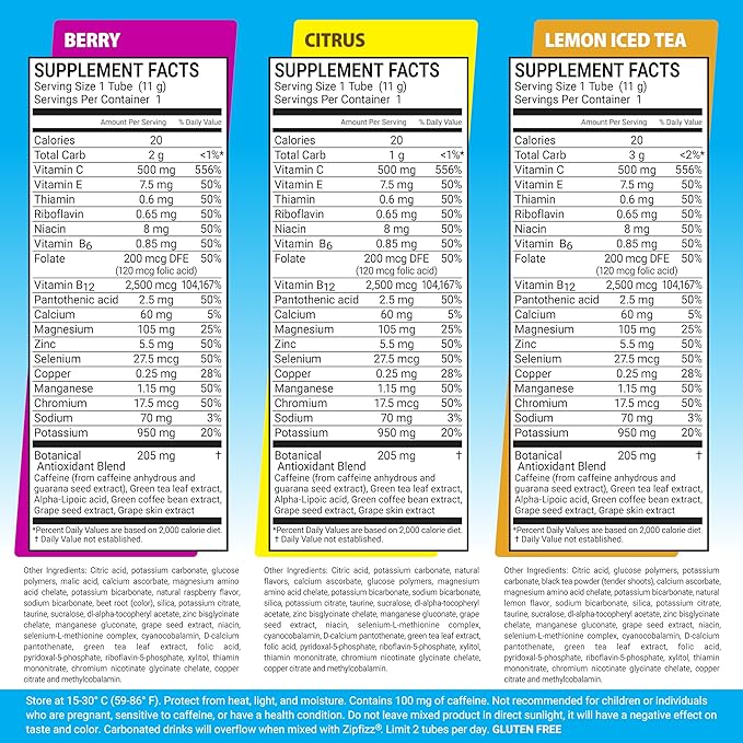 Zipfizz Daily Energy Drink Powder, Variety Pack, 15 Pack | 3-in-1 Sustained Energy, Rapid