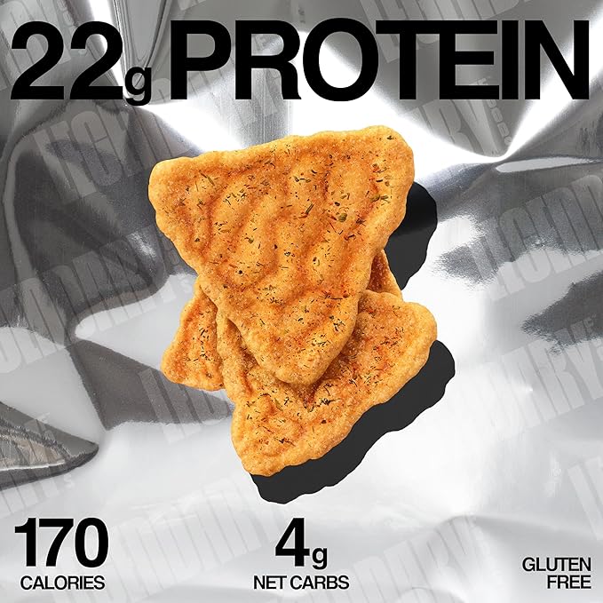 Legendary Foods Cheddar Jalapeño Protein Chips – Popped Tortilla Style – 22g High Protein, 4g Net