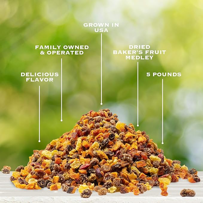Traina Home Grown Sun Dried Baker?셲 Fruit Medley - Diced Peaches, Cranberries, Apricots, Pears