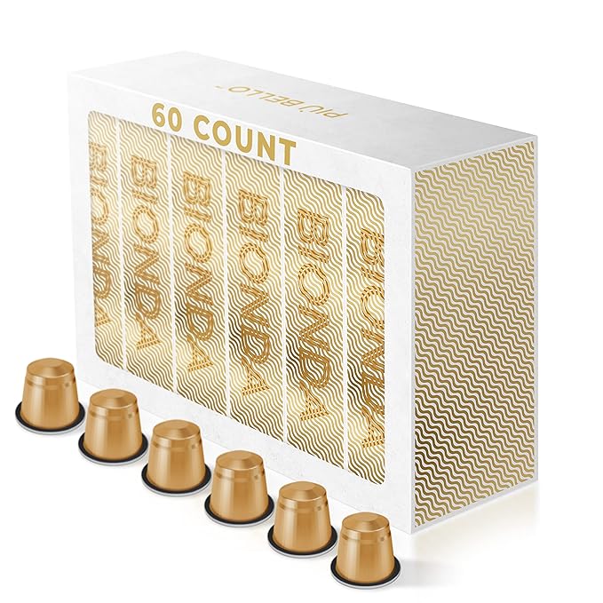 Piu Bello Bionda Espresso Coffee Pods for Nespresso Original Machines – Compatible Capsules Pack