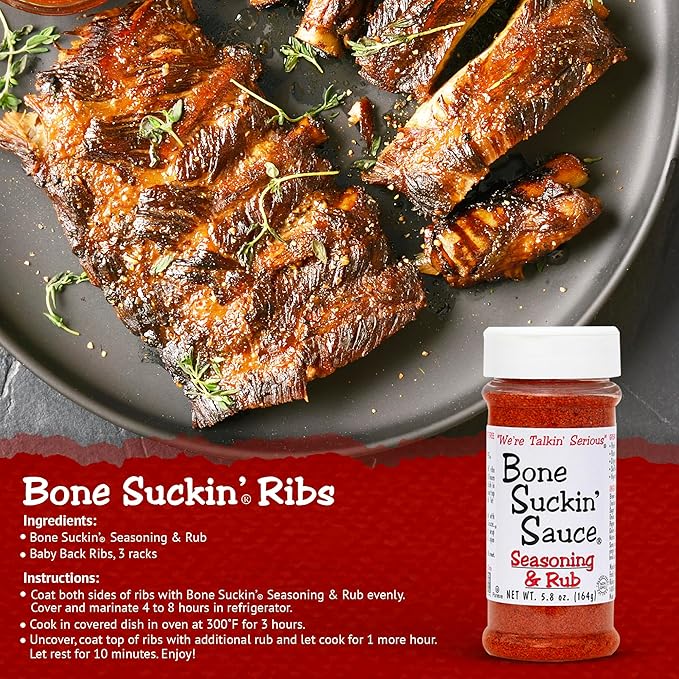 Bone Suckin' Seasoning & Rub Variety, Original, Steak, Chicken - Non-GMO, Gluten-Free, Fat Free