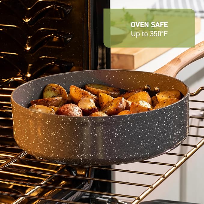 T-fal Revive Ceramic Cookware Sets, Pots and Pans Set Nonstick, (12 pieces), Ceramic Non stick