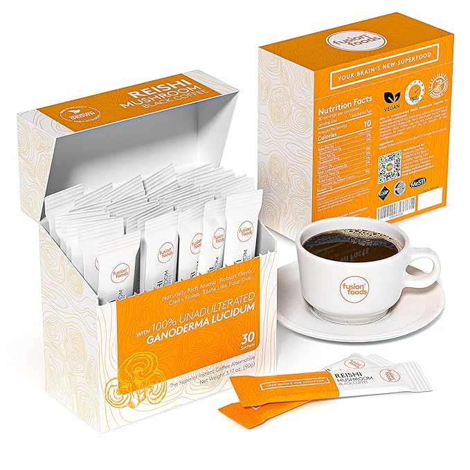 Reishi Mushroom Black Coffee by fusion foods™ | All Natural Unadulterated Reishi Mushroom Ganoderma