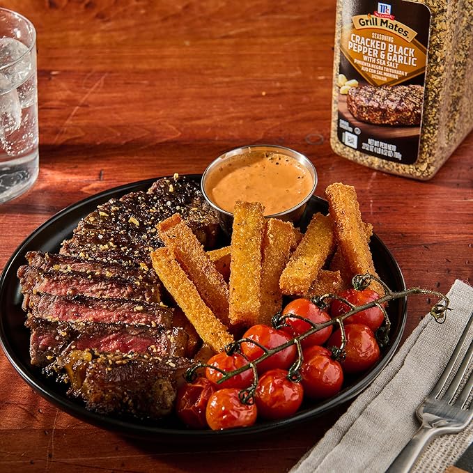 McCormick Grill Mates Cracked Black Pepper & Garlic with Sea Salt Seasoning, 27.52 oz