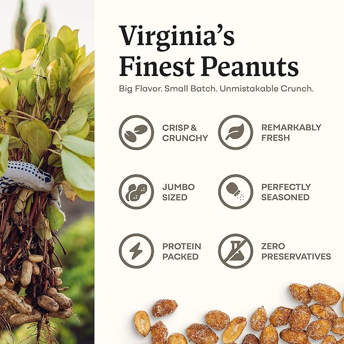 Belmont Peanuts Gourmet Honey Roasted Virginia Peanuts, 25 oz (1 Pack) ??Only 8 Simple Ingredients
