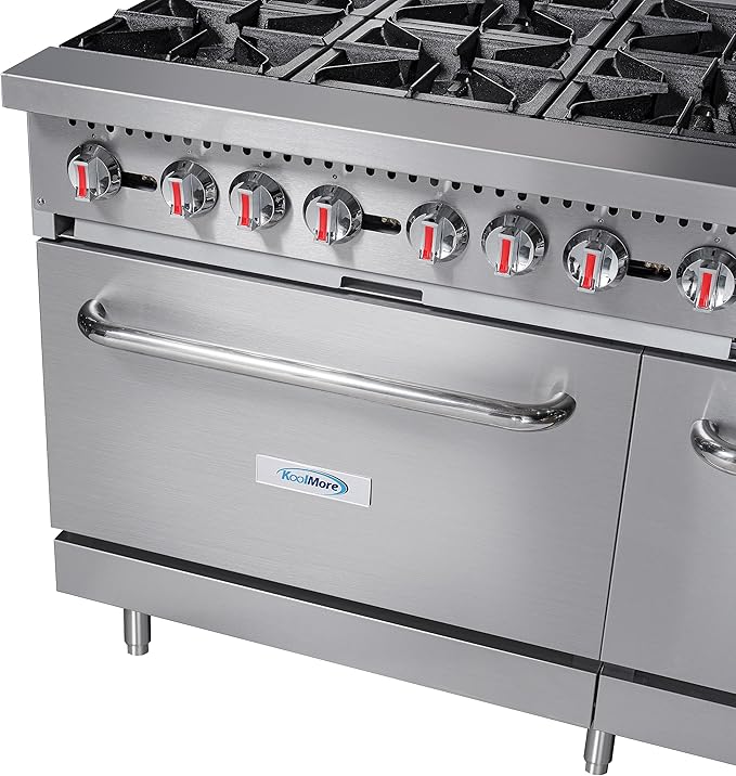 KoolMore KM-CRG60-LP 60 in. 6 Burner Commercial Liquid Propane Range with 24 in. Griddle, Solid
