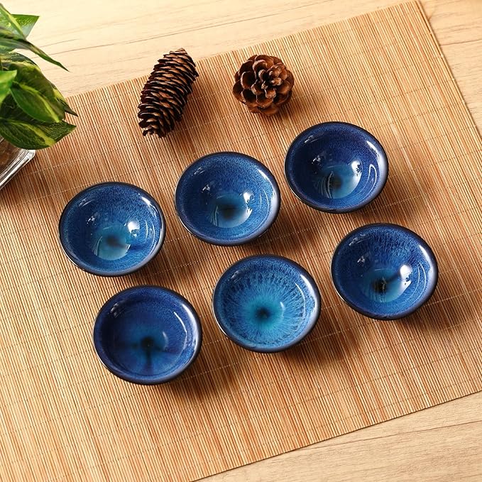 Skyley 6 Pieces Korean Soju Shot Glasses Sets Porcelain Cups Korean Ceramic Cups Tea Accessories