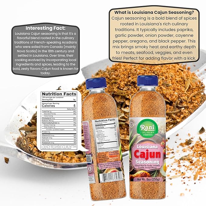Rani Louisiana Cajun Seasoning (Special Blend for Soup or Gravies) 9oz (255g) PET Jar ~ All Natural