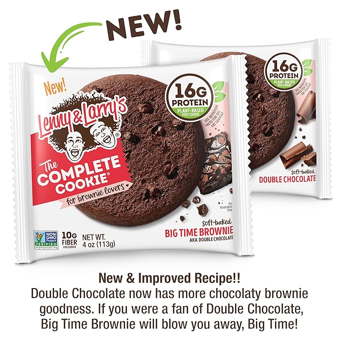 Lenny & Larry's The Complete Cookie, Big Time Brownie, Soft Baked, 16g Plant Protein, Vegan