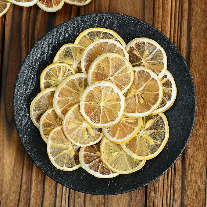 Dried Lemon Slices,8.82oz/250g, Dehydrated Fruit Slices For Cocktails,100% Natural No Additives No