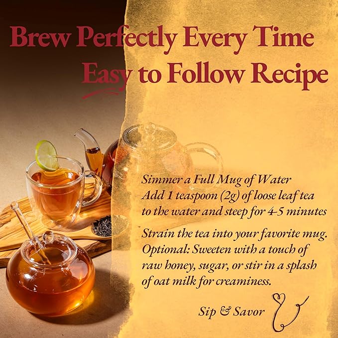 Sattva Tea Co | English Breakfast Black Tea | 100g/3.5oz Loose Leaf (Makes 40+ Cups) | Bold, Malty
