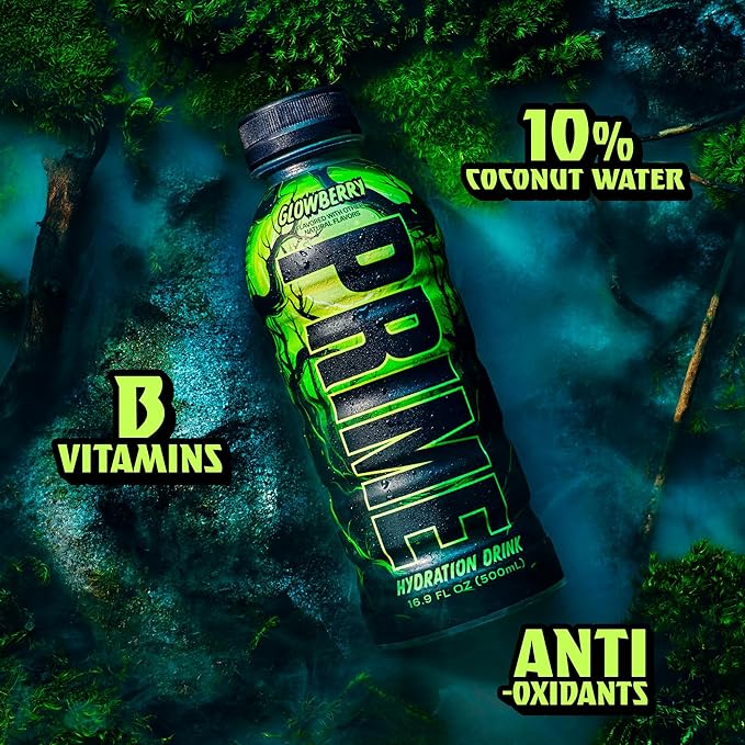 PRIME Hydration GLOWBERRY, Sports Drinks, Electrolyte Enhanced for Ultimate Hydration, 250mg BCAAs