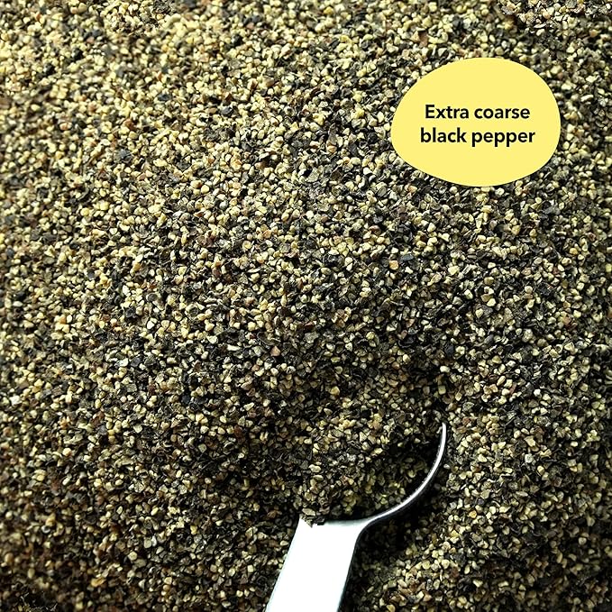 Spiceology - 18 Mesh Ground Black Pepper - Semi-Coarse - For Use On: Beef, Pork, Chicken, Fish
