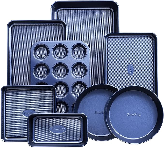 Baking Pans Set 8-Piece Bakeware Sets, Baking Sets for Cooking Nonstick Oven Pan Set, Baking Sheet