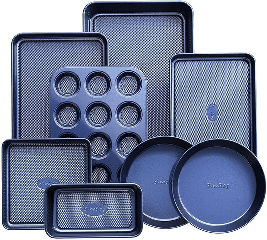 Baking Pans Set 8-Piece Bakeware Sets, Baking Sets for Cooking Nonstick Oven Pan Set, Baking Sheet