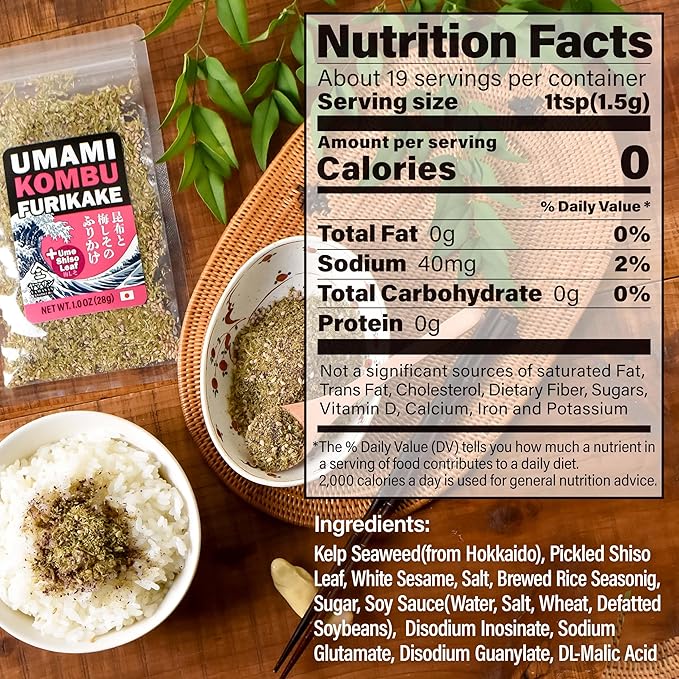 YAMASAN KYOTO UJI Japanese Furikake Umami Seasoning, Super Food Kelp, Tororo Kombu, Rice Topping
