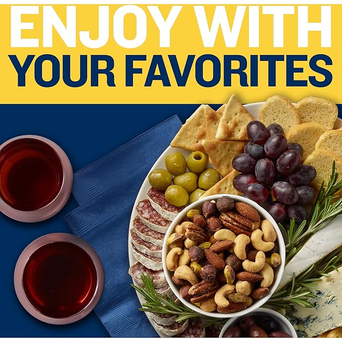 PLANTERS Deluxe Mixed Nuts, Cashews, Almonds, Pecans, Pistachios, Hazelnuts, Roasted with Sea Salt