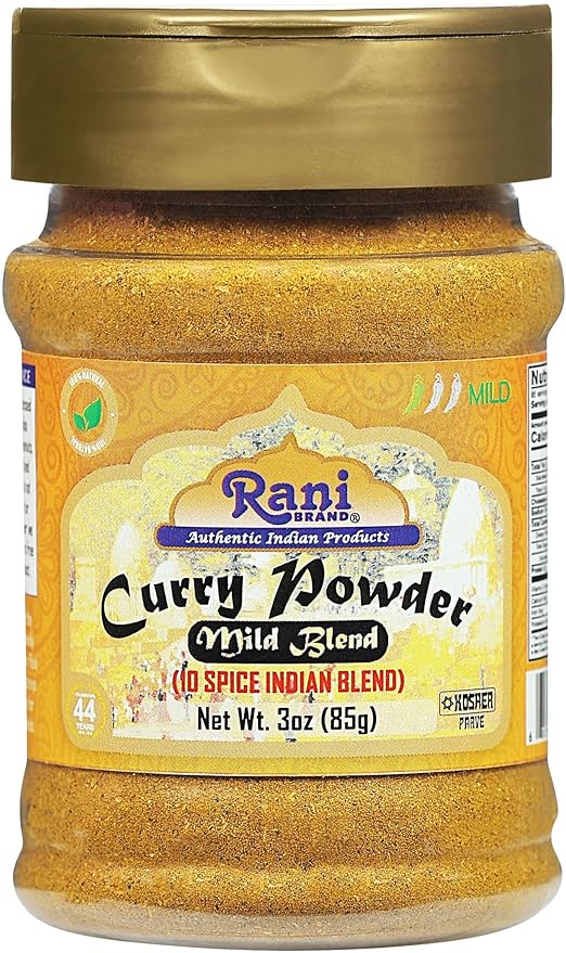 Rani Curry Powder Mild (10-Spice Authentic Indian Blend) 3oz (85g) PET Jar, Pack of 12 ~ All