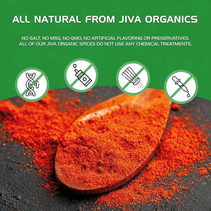 Jiva Organics Organic Red Chili Powder 7 ounce Bag - Extra Hot, Ground Indian Chillies, 100%