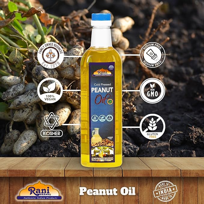 Rani Peanut Oil 33.8 Ounce (1 Liter) Cold Pressed | 100% Natural | NON-GMO | Kosher | Vegan |