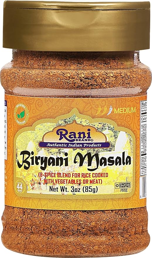 Rani Biryani Masala Curry (7-Spice Blend for Indian Rice Dishes, Pullao/Pilau) 3oz (85g) PET Jar ~