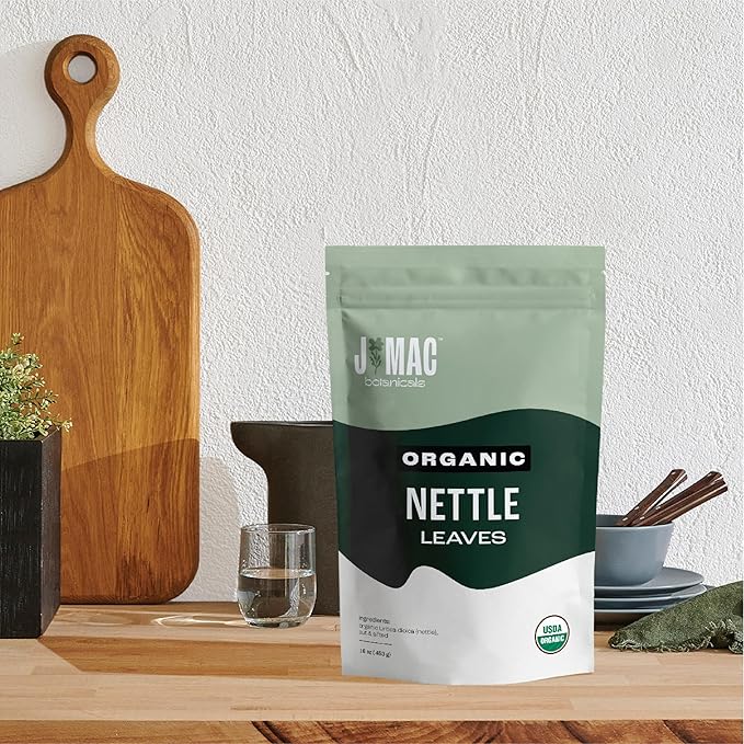 J MAC BOTANICALS Organic Nettle Leaf Herbal Tea - 16 oz (200+ Cups) Certified USDA Organic, Dried