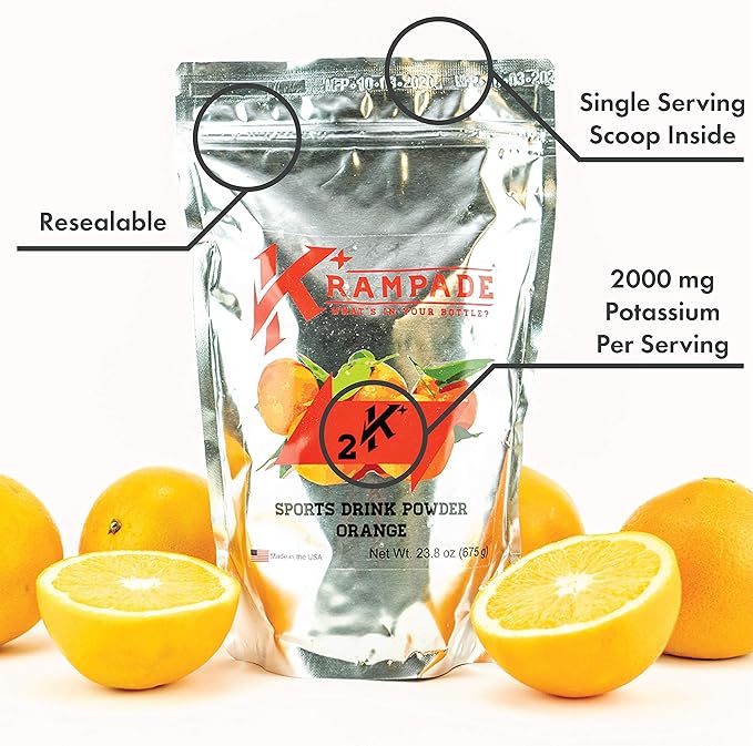 Electrolytes Powder Potassium Supplement - 2000 mg K+, >2X More Than Coconut Water | Cramp Relief