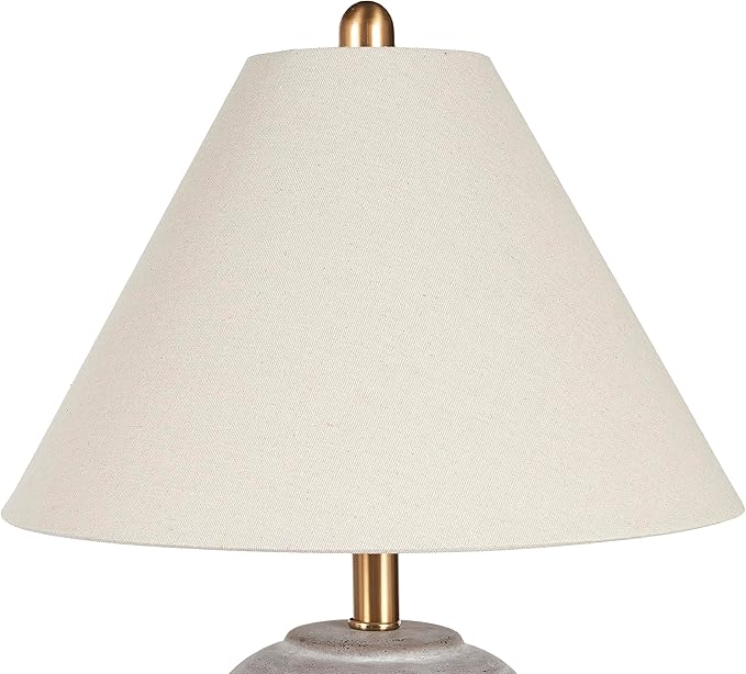 Nourison Home 23" Rustic Brown (Gray Undertones) Ceramic Pot Table Lamp for Bedroom, Living Room
