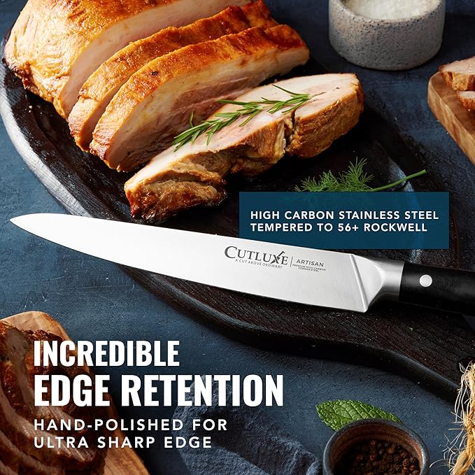 Cutluxe Turkey Carving Knife Set Carving Fork & Knife for Meat, BBQ, Brisket Razor Sharp Premium