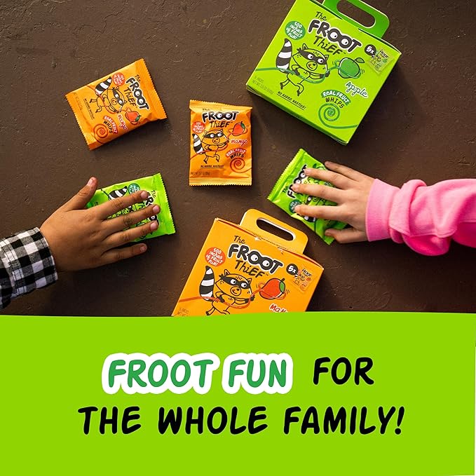 The FROOT Thief Real Fruit Snack Whips, Apple, Nut Free, Perfect for School Lunches and Snacks