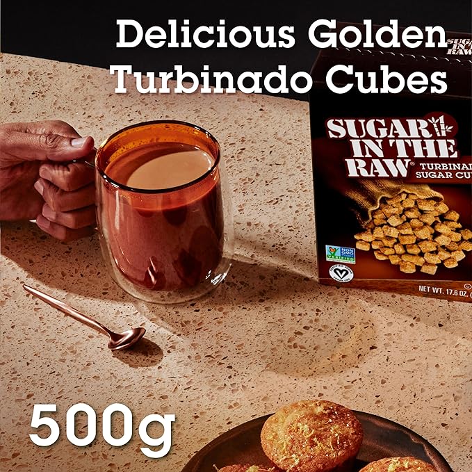 Sugar In The Raw Turbinado Cane Sugar Cubes, 17.6 oz. Box, Pure, All-Natural Turbinado Sugar